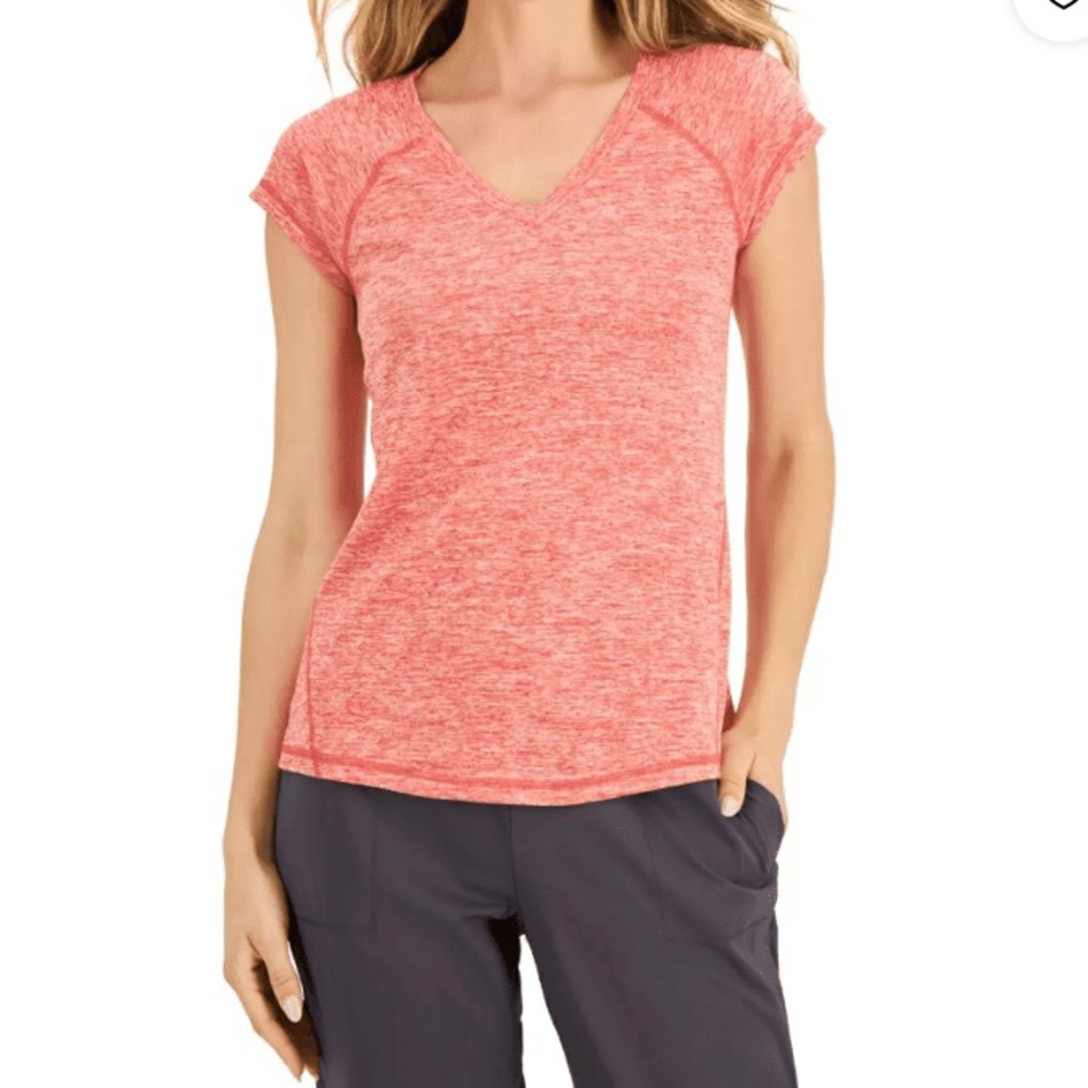 ID Ideology NWT Women's XS Licorice Red Rapid Dry Heathered Performance Tee Nice